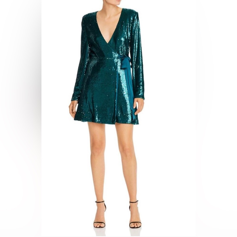 Ramy Brook Sparkling Teal Sequin Dress